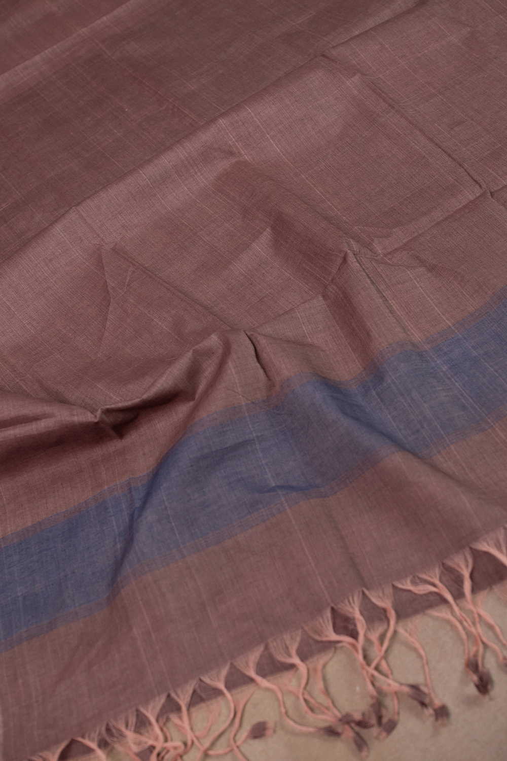 Dual Shaded Maroon & Blue Handspun Cotton Dupatta - Image 3