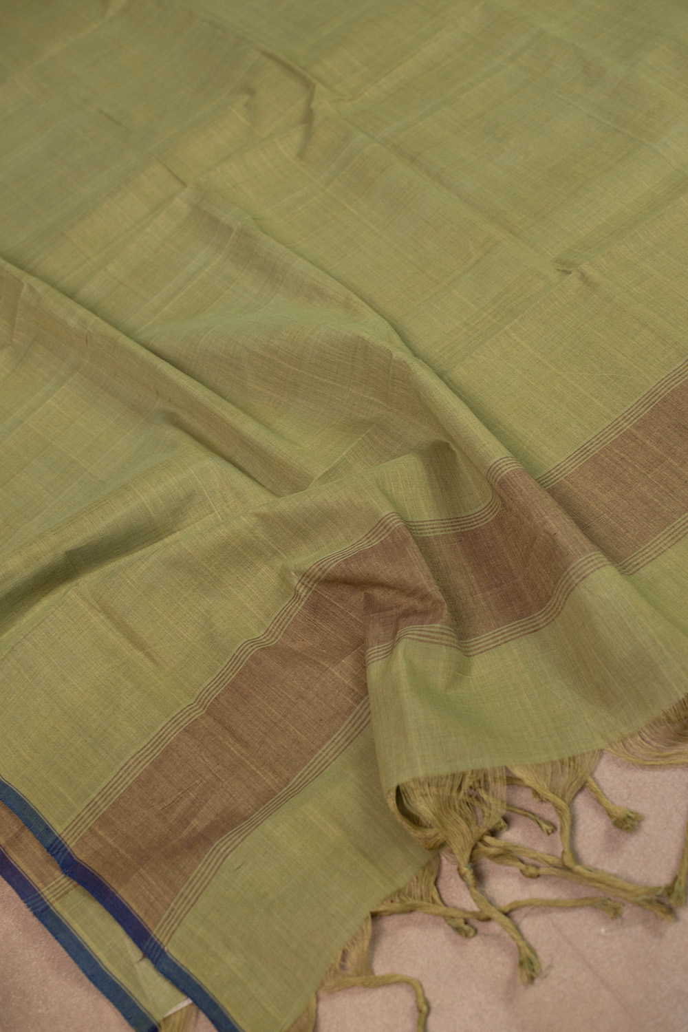 Faded Green Handspun Cotton Dupatta - Image 3