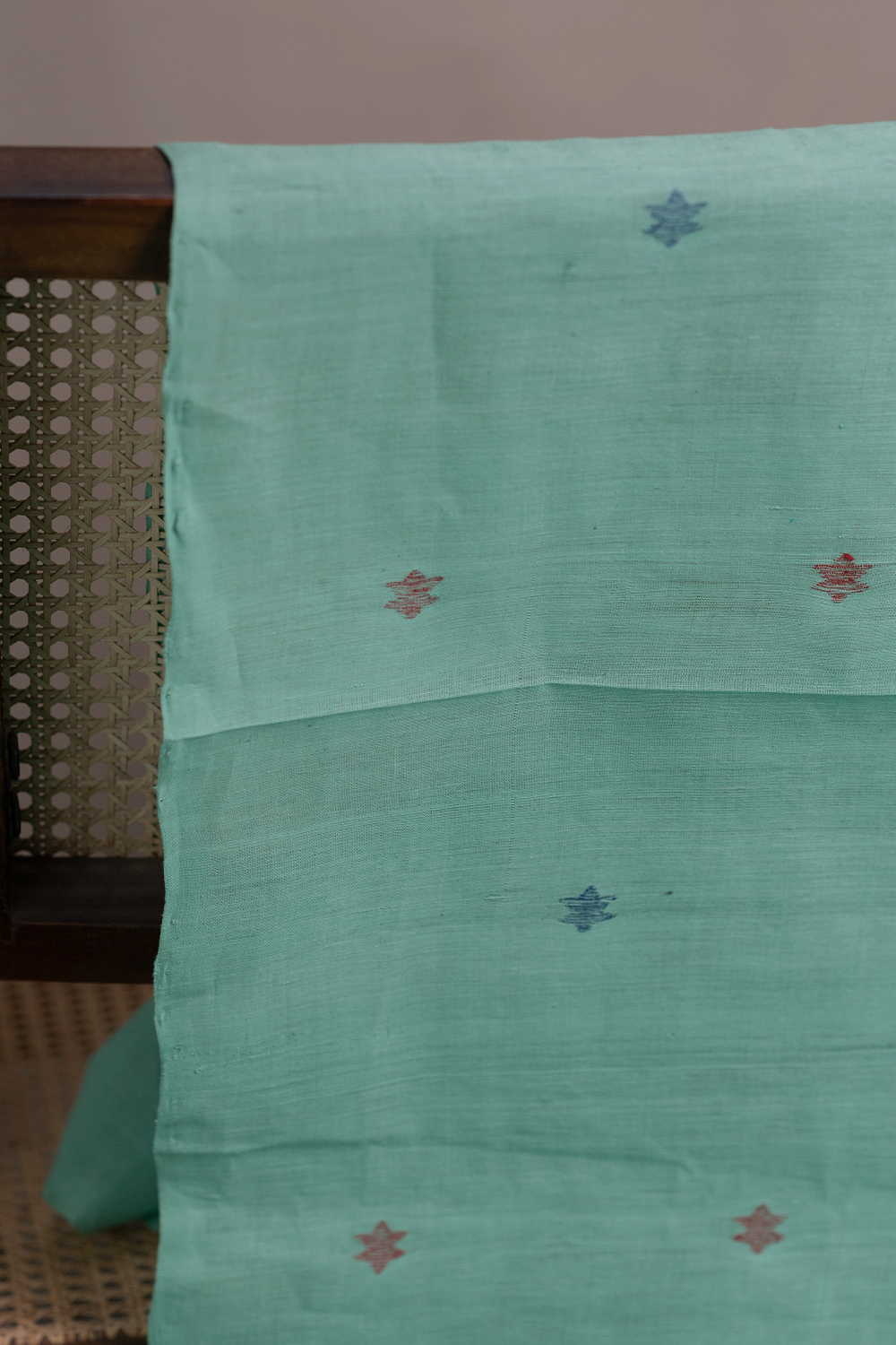 Seafoam Green Handspun Cotton Fabric - Image 2