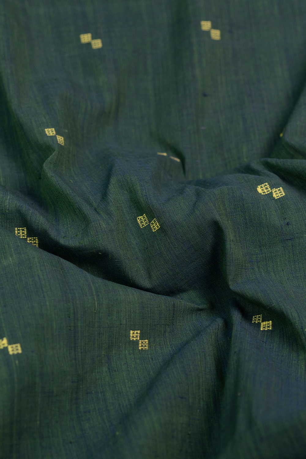 Leaf Green with Buttas Handspun Cotton Fabric - Image 3