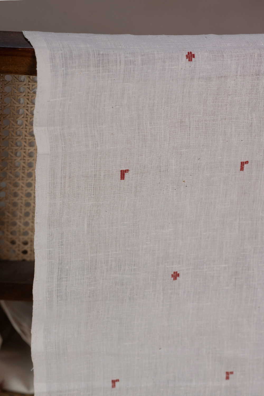 Butta on Snow Cream Handspun Cotton Fabric