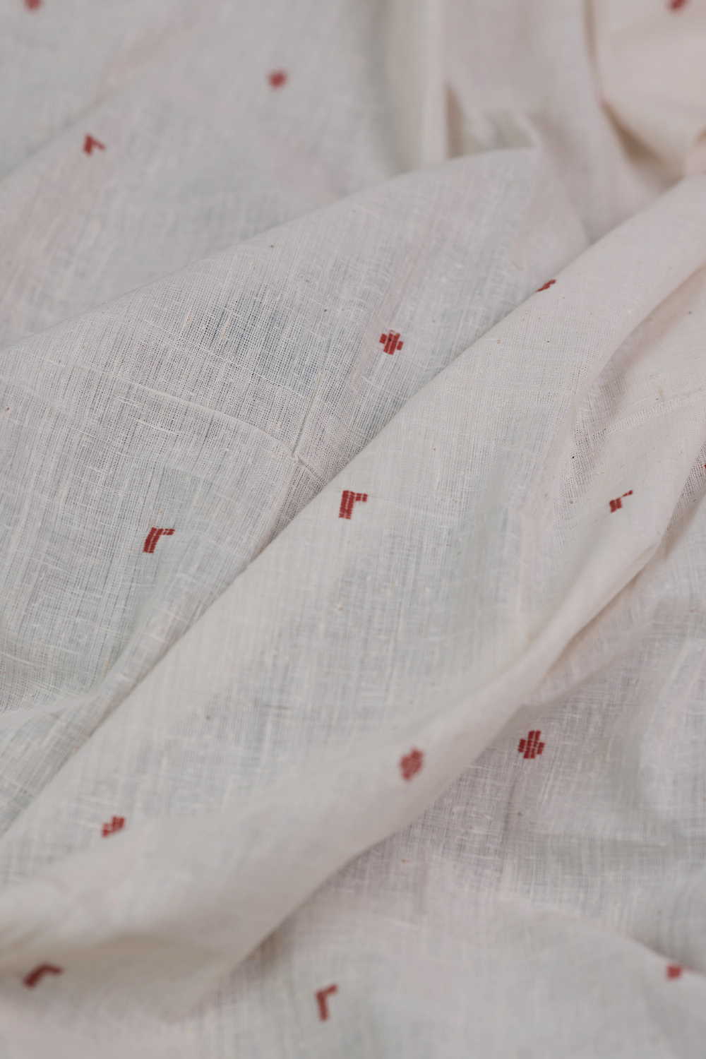Butta on Snow Cream Handspun Cotton Fabric - Image 3