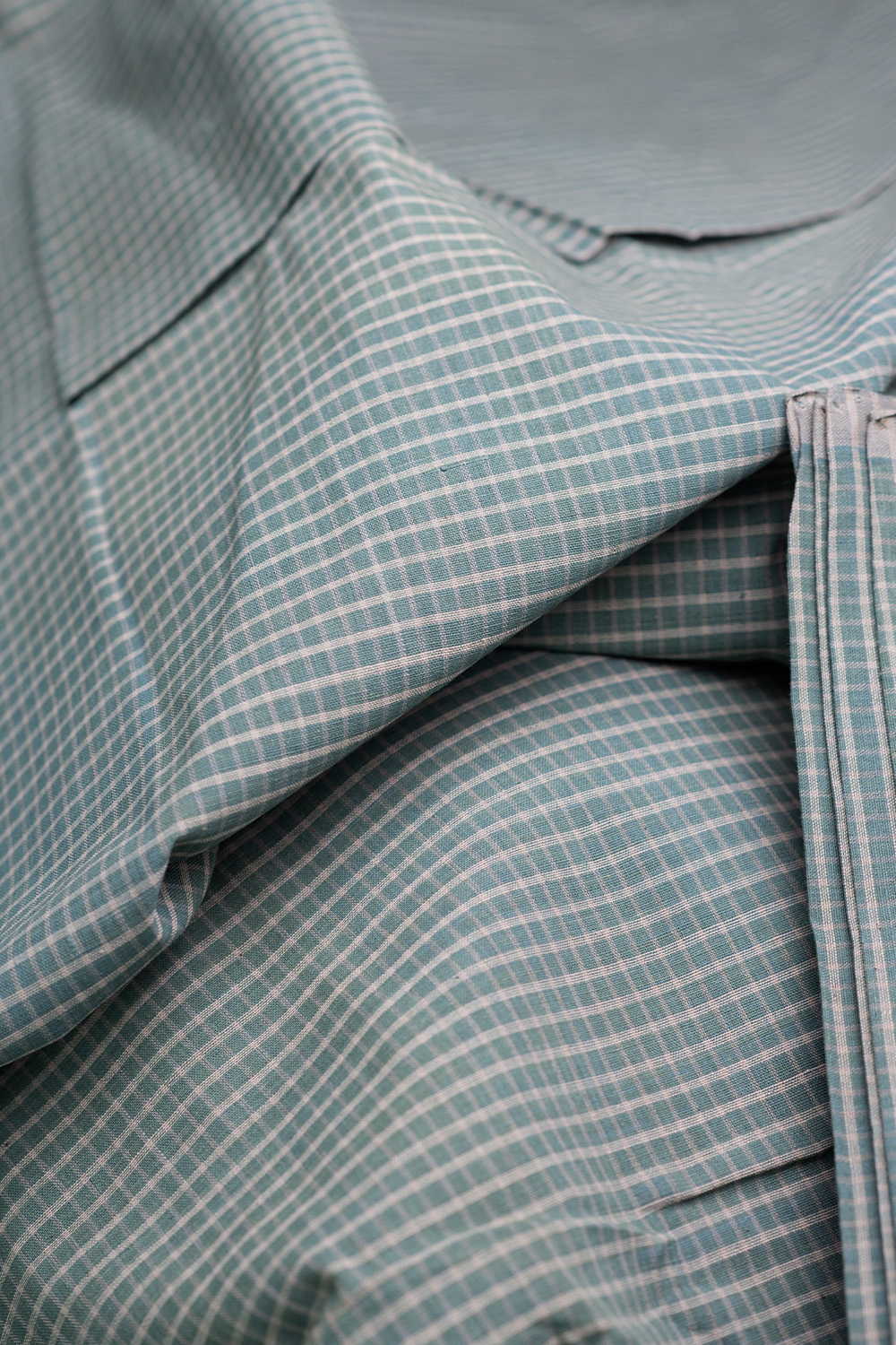 Mini Creamy Checks Handspun Cotton Fabric - Image 3