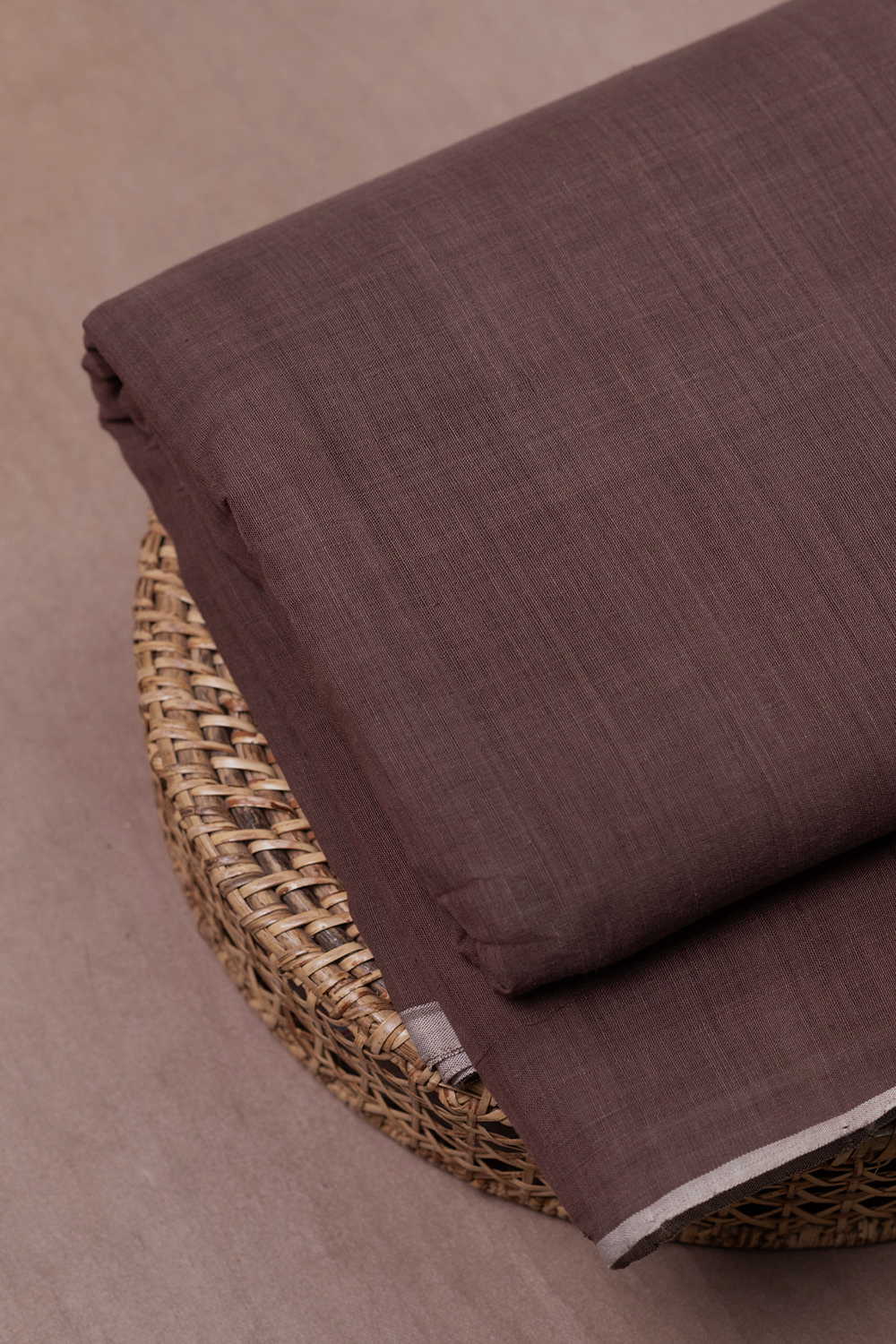 Brown Handspun Cotton Fabric
