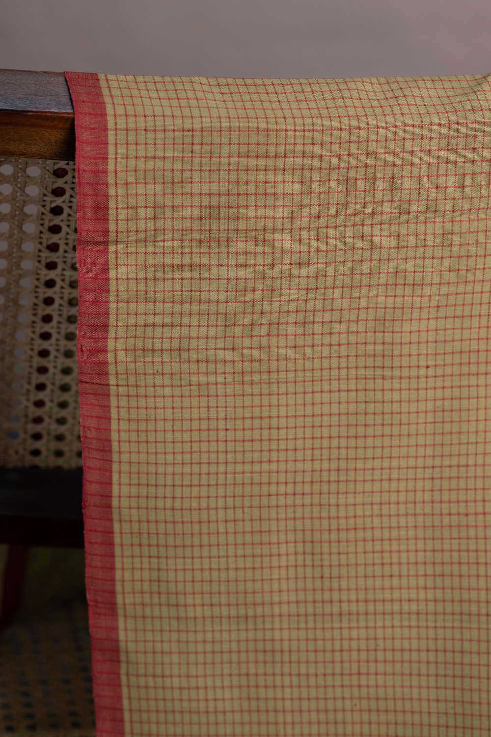Mini Checks - Green Handspun Cotton Fabric