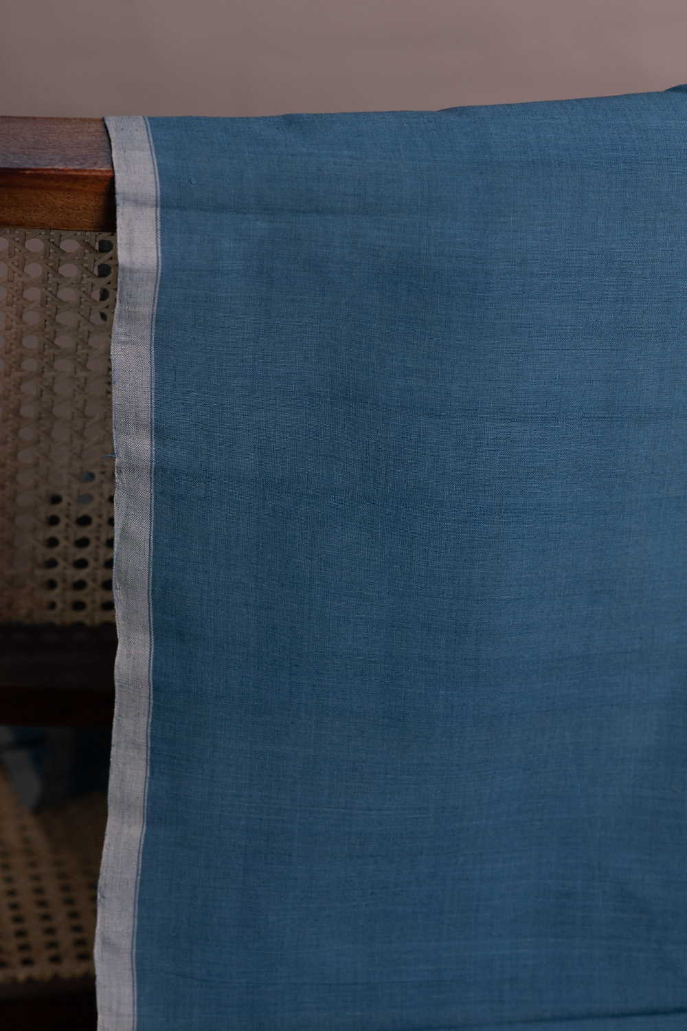 Rust Blue Handspun Cotton Fabric - Image 2