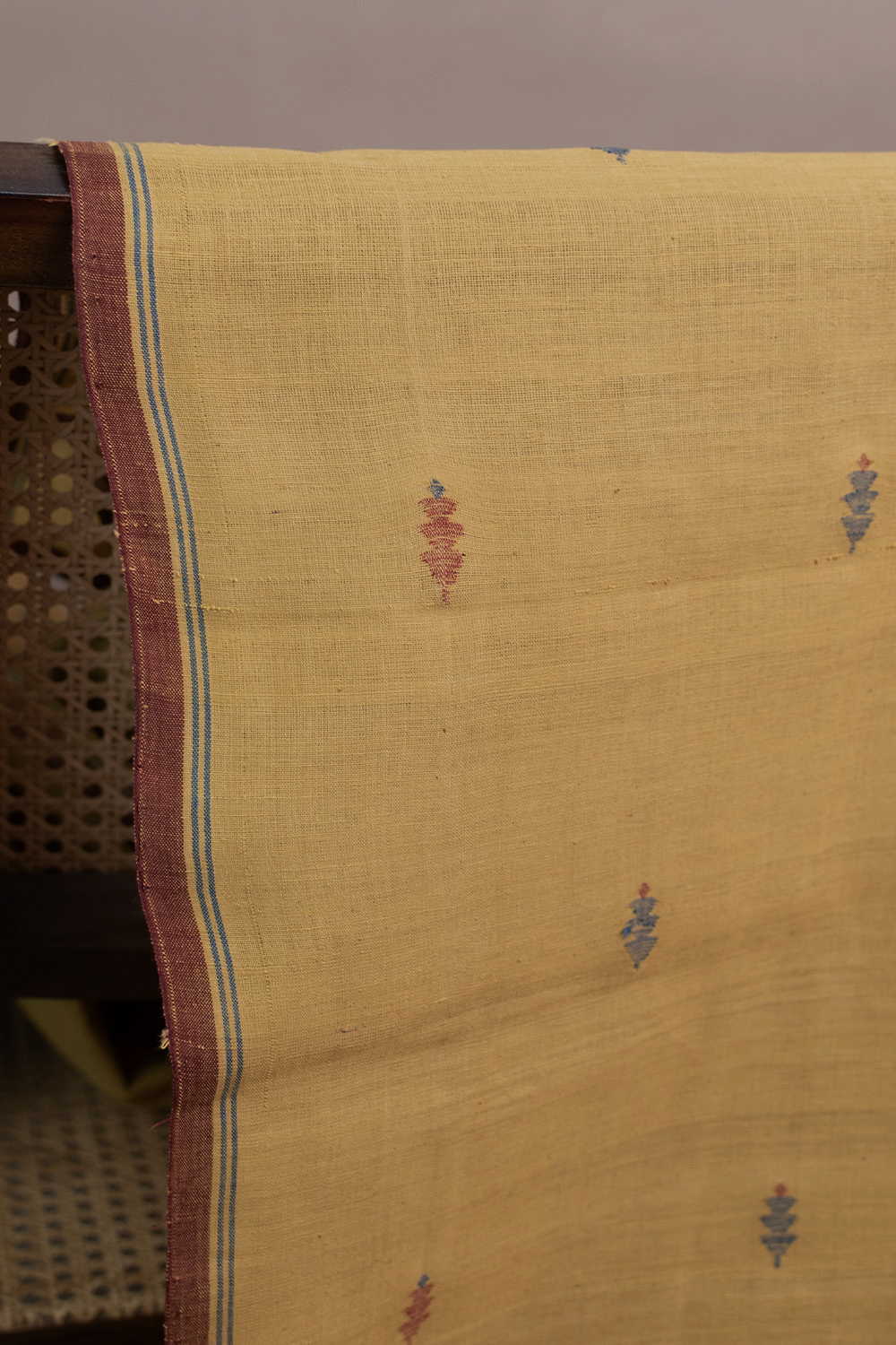 Yellow with Butta Handspun Cotton Fabric - Image 3