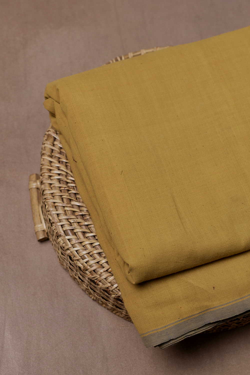 Plain Yellow Handspun Cotton Fabric