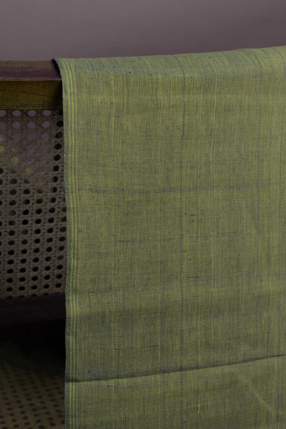 Leaf Green Handspun Cotton Fabric - Image 3