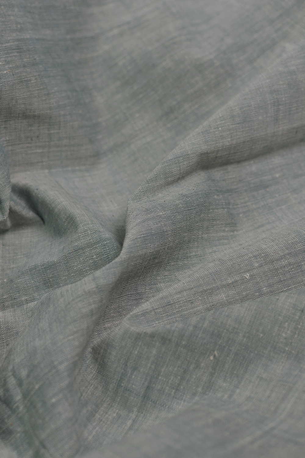 Greenish Grey Handspun Cotton Fabric - Image 2