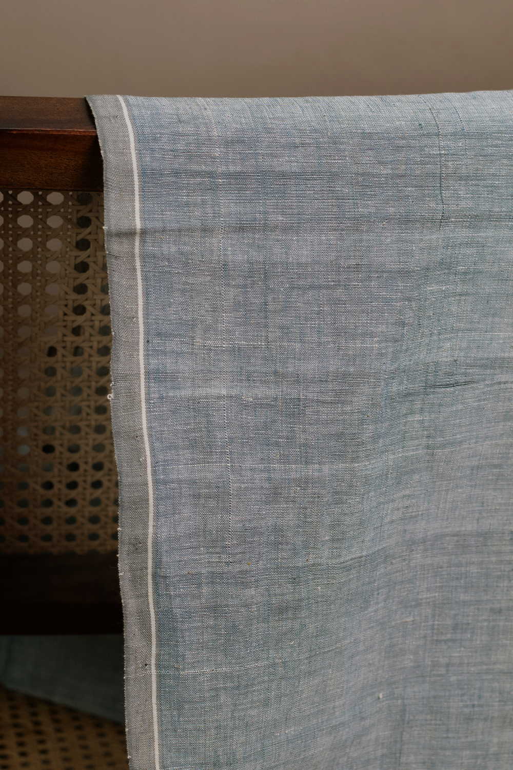 Greenish Grey Handspun Cotton Fabric - Image 3
