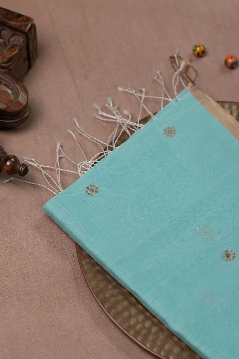 Seafom Green Chanderi Silk Cotton Dupatta