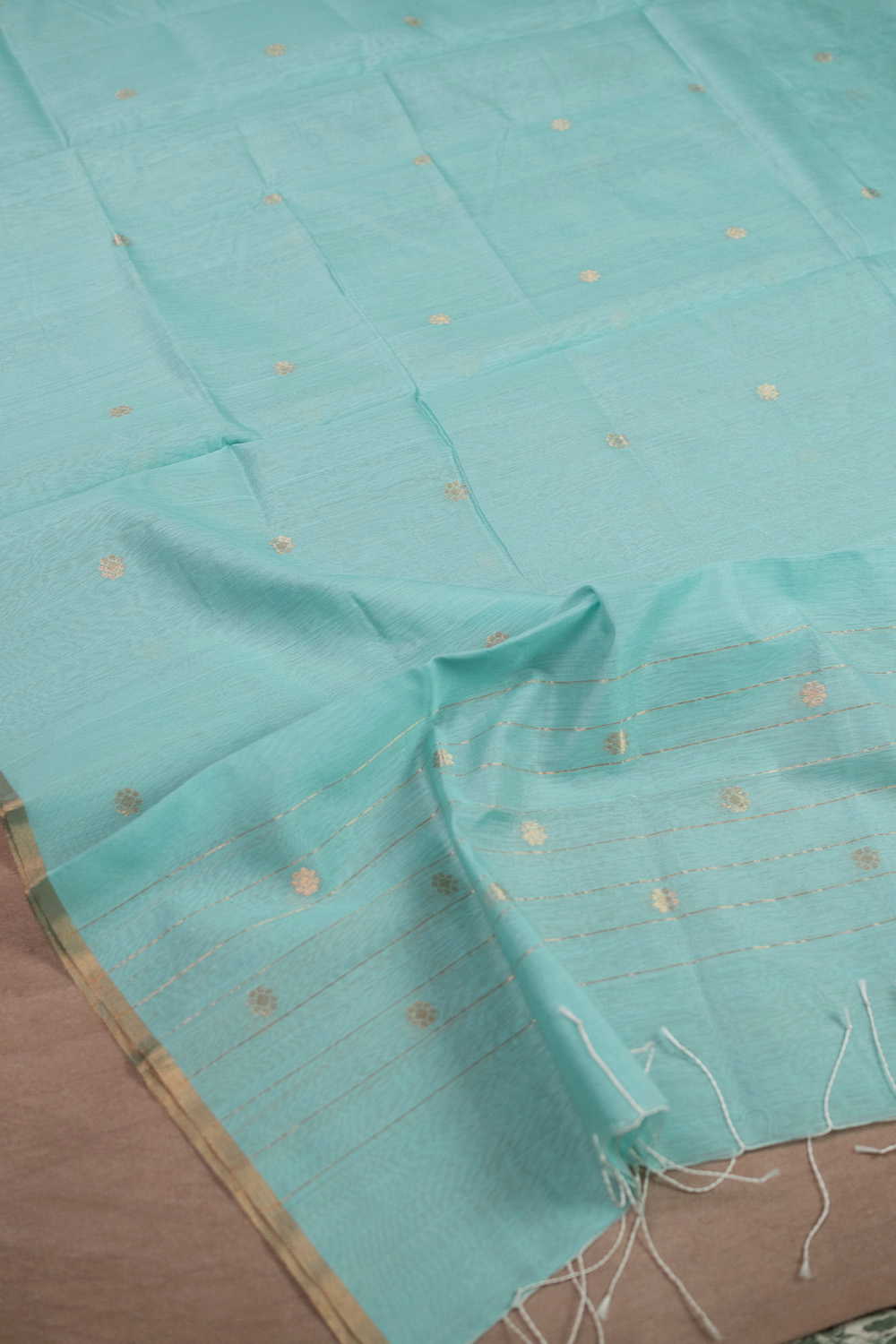 Seafom Green Chanderi Silk Cotton Dupatta - Image 4