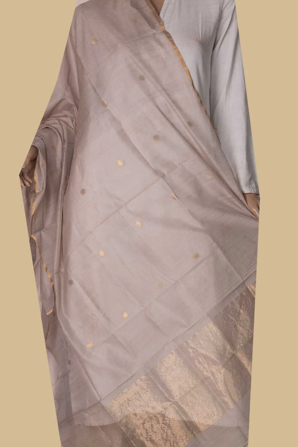 Tiny Zari Butti Chanderi Silk Cotton Dupatta - Image 2