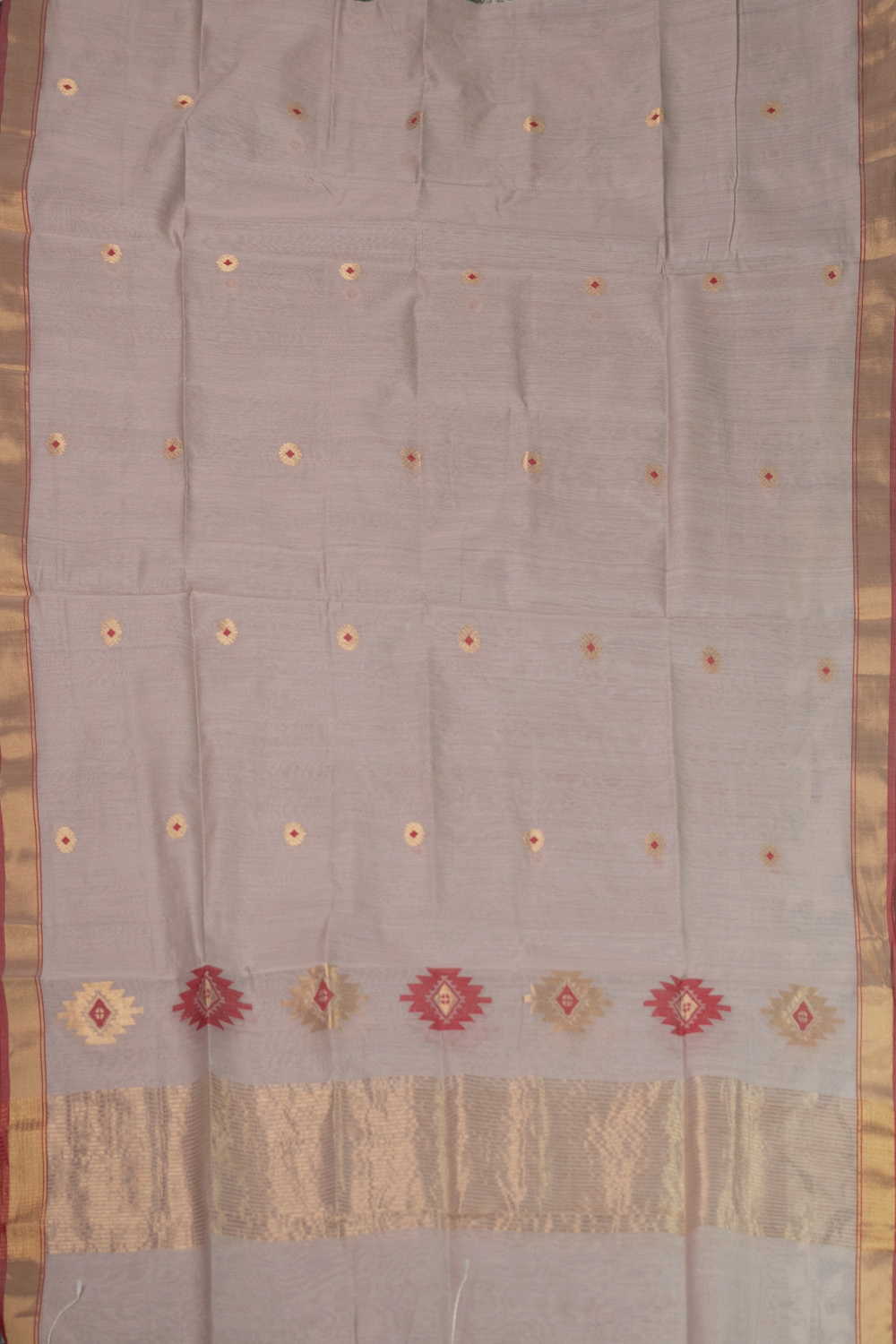 Gold Zari Border Chanderi Silk Cotton Dupatta - Image 3