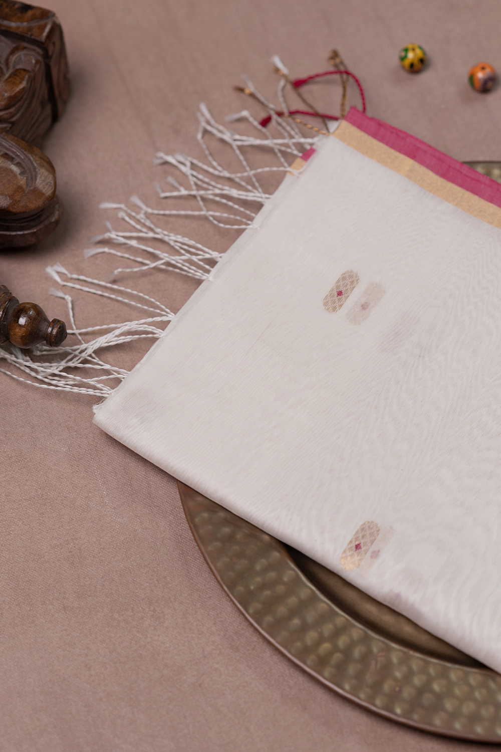 Snow Cream Chanderi Silk Cotton Dupatta
