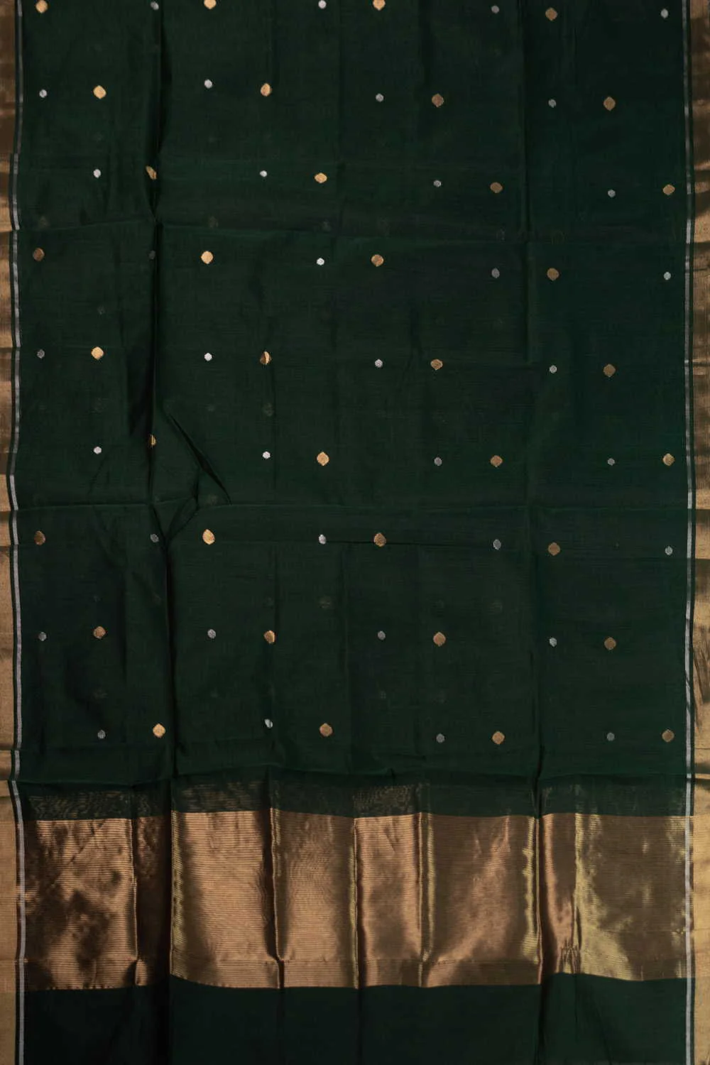 Bottle Green Chanderi Silk Cotton Dupatta - Image 3