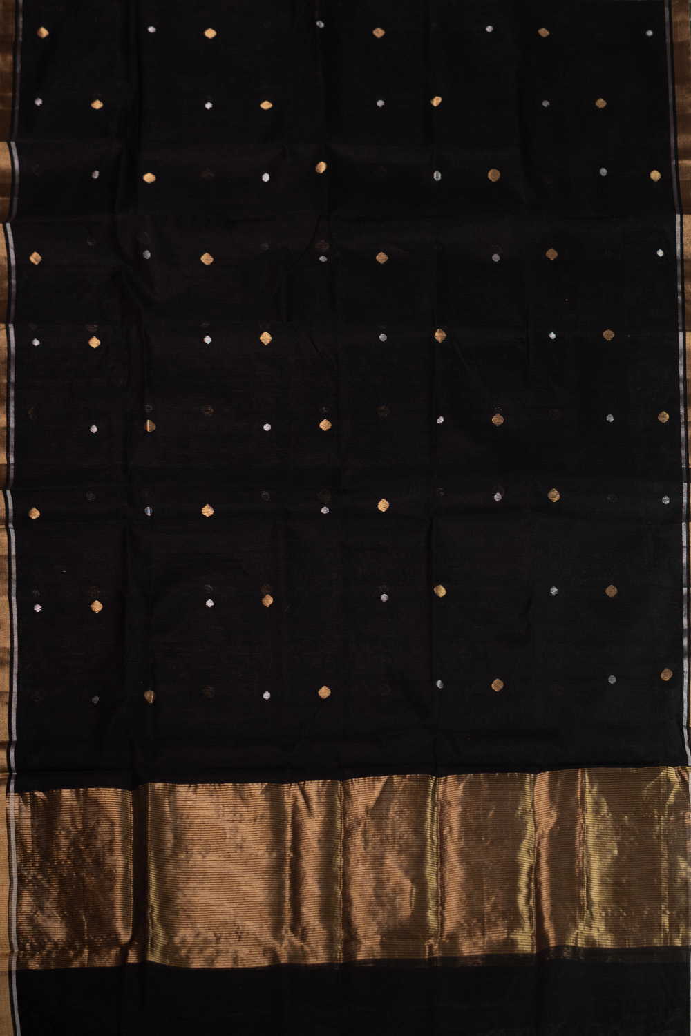 Pitch Black Chanderi Silk Cotton Dupatta - Image 3