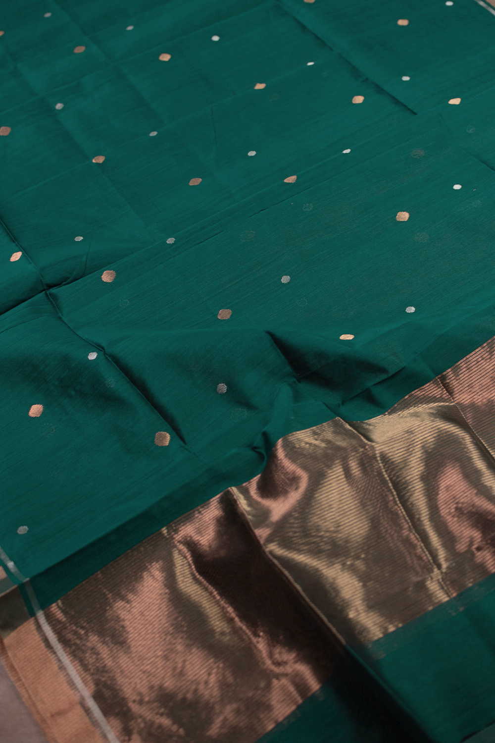 Dark Green Chanderi Silk Cotton Dupatta - Image 4