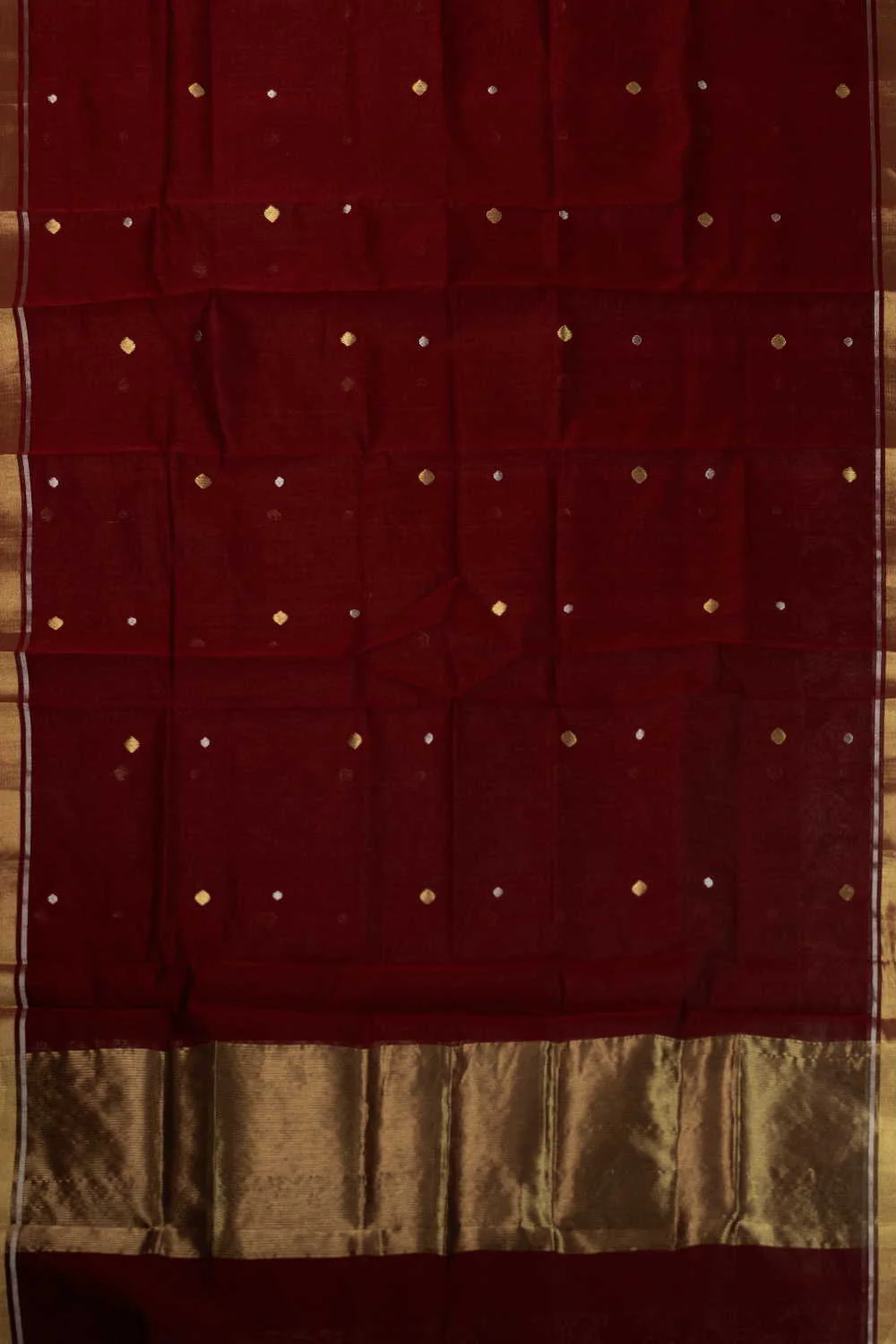 Deep Maroon Chanderi Silk Cotton Dupatta - Image 3