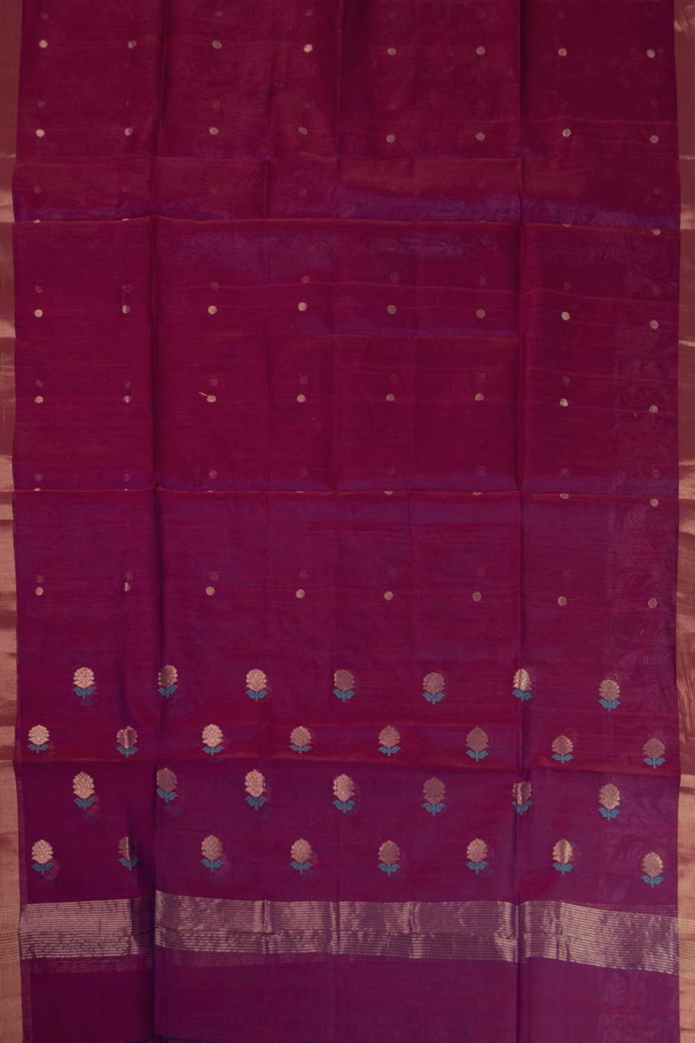 Dual Shaded Purple Chanderi Silk Cotton Dupatta - Image 3