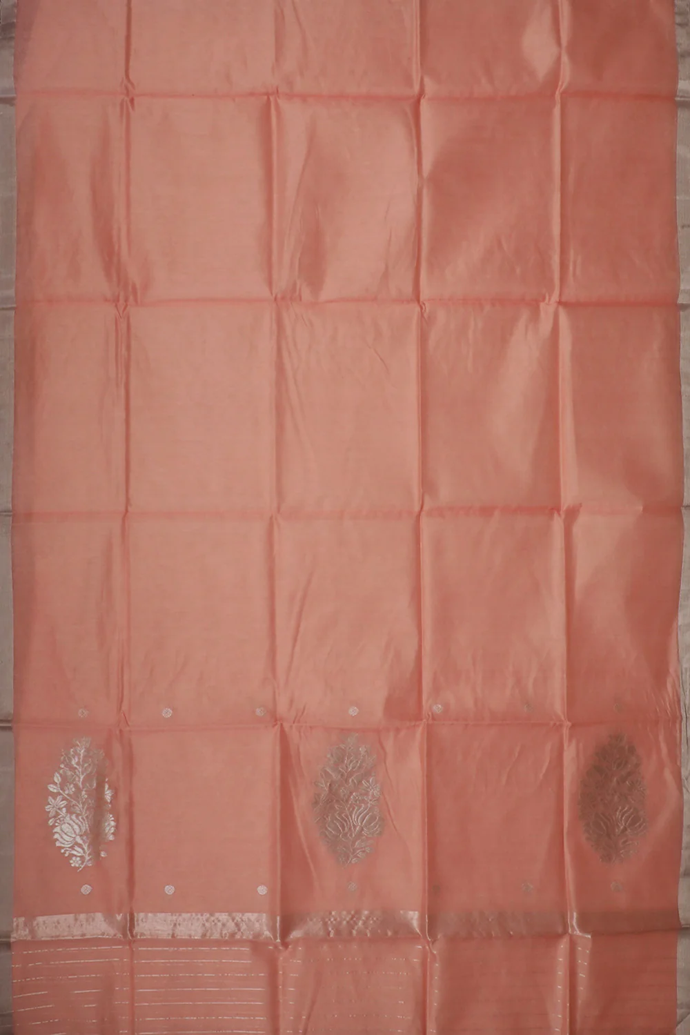 Dark Peach Handwoven Chanderi Dupatta - Image 3