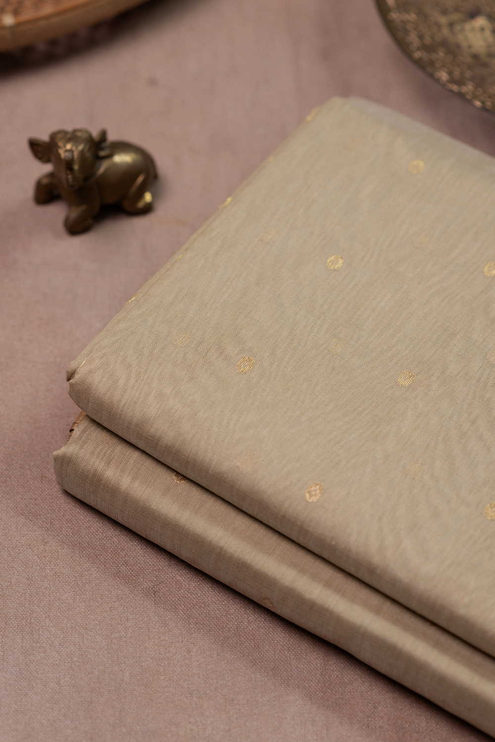Soft Beige Chanderi Silk Cotton Fabric