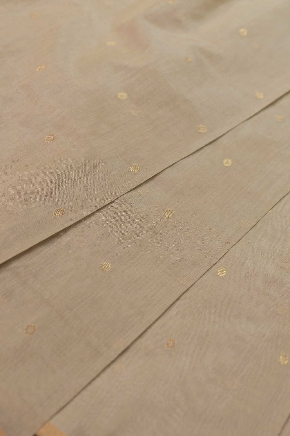 Soft Beige Chanderi Silk Cotton Fabric - Image 3