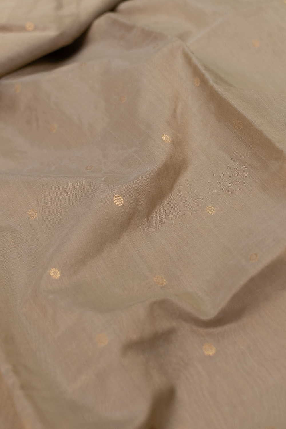 Soft Beige Chanderi Silk Cotton Fabric - Image 4