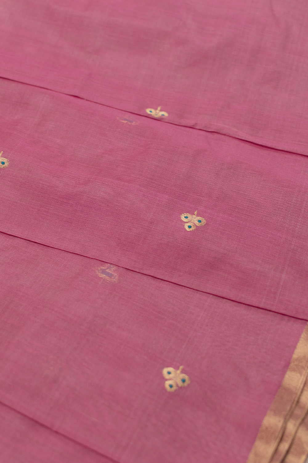 Shimmer Pink Chanderi Silk Cotton Fabric - Image 3