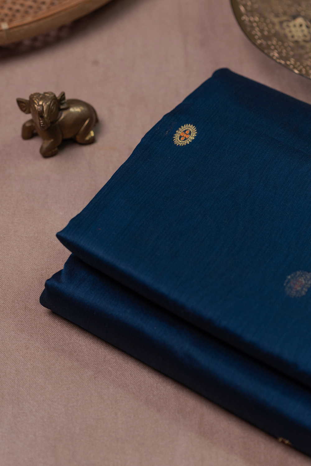 Royal Blue Chanderi Silk Cotton Fabric