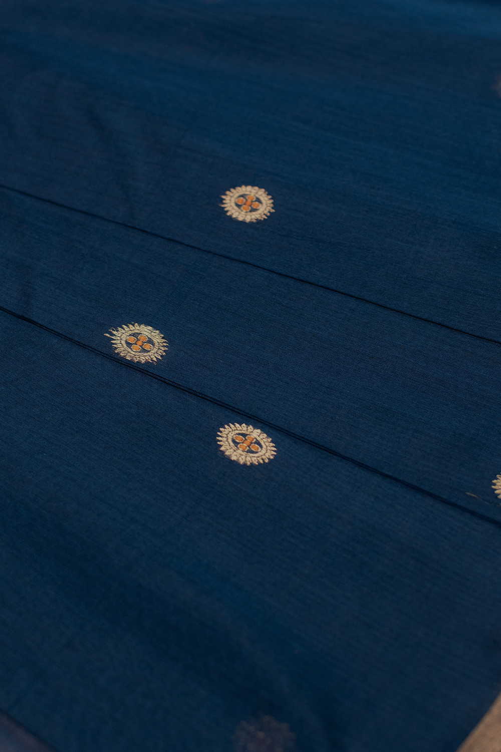 Royal Blue Chanderi Silk Cotton Fabric - Image 3
