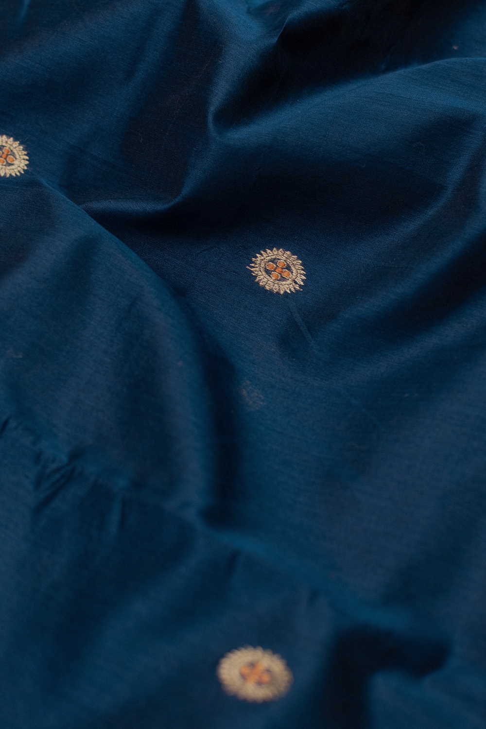 Royal Blue Chanderi Silk Cotton Fabric - Image 4