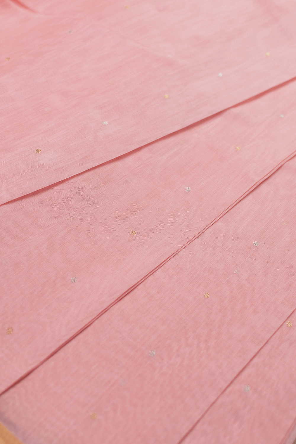 Baby Pink Chanderi Silk Cotton Fabric - Image 3