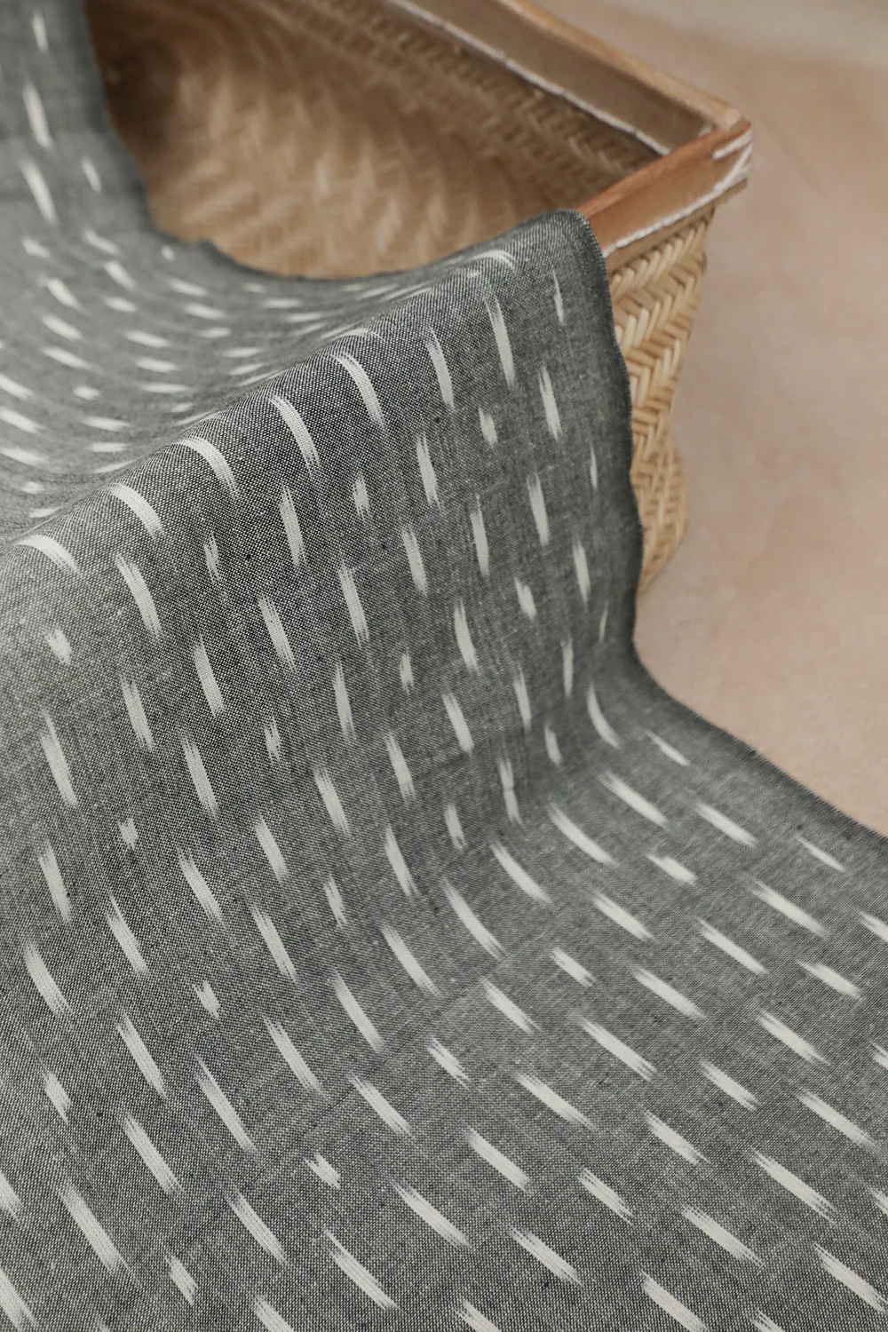 Cream Handwoven Cotton Dhoti with Grey Ikat Shirt - Image 5