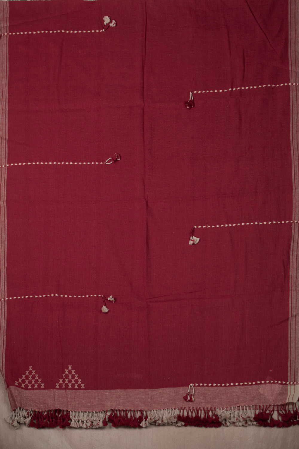 Maroon Bhujodi Cotton Dupatta - Image 3