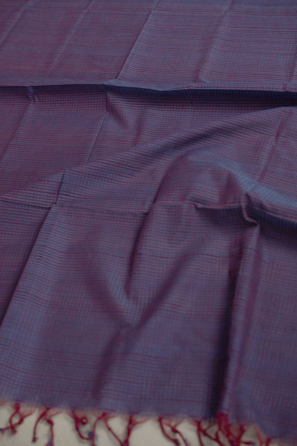 Twin Shaded Purple Handwoven Cotton Dupatta - Image 3