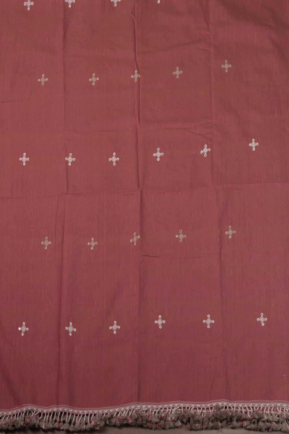 Pink with Mirrow Work Bhujodi Cotton Dupatta - Image 3