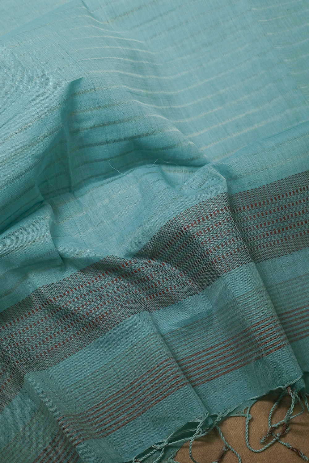 Ice Blue Handwoven Cotton Dupatta - Image 2