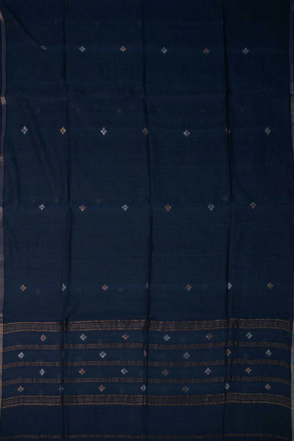 Arrow Zari Butta - Blue Jamdani Cotton Dupatta - Image 3