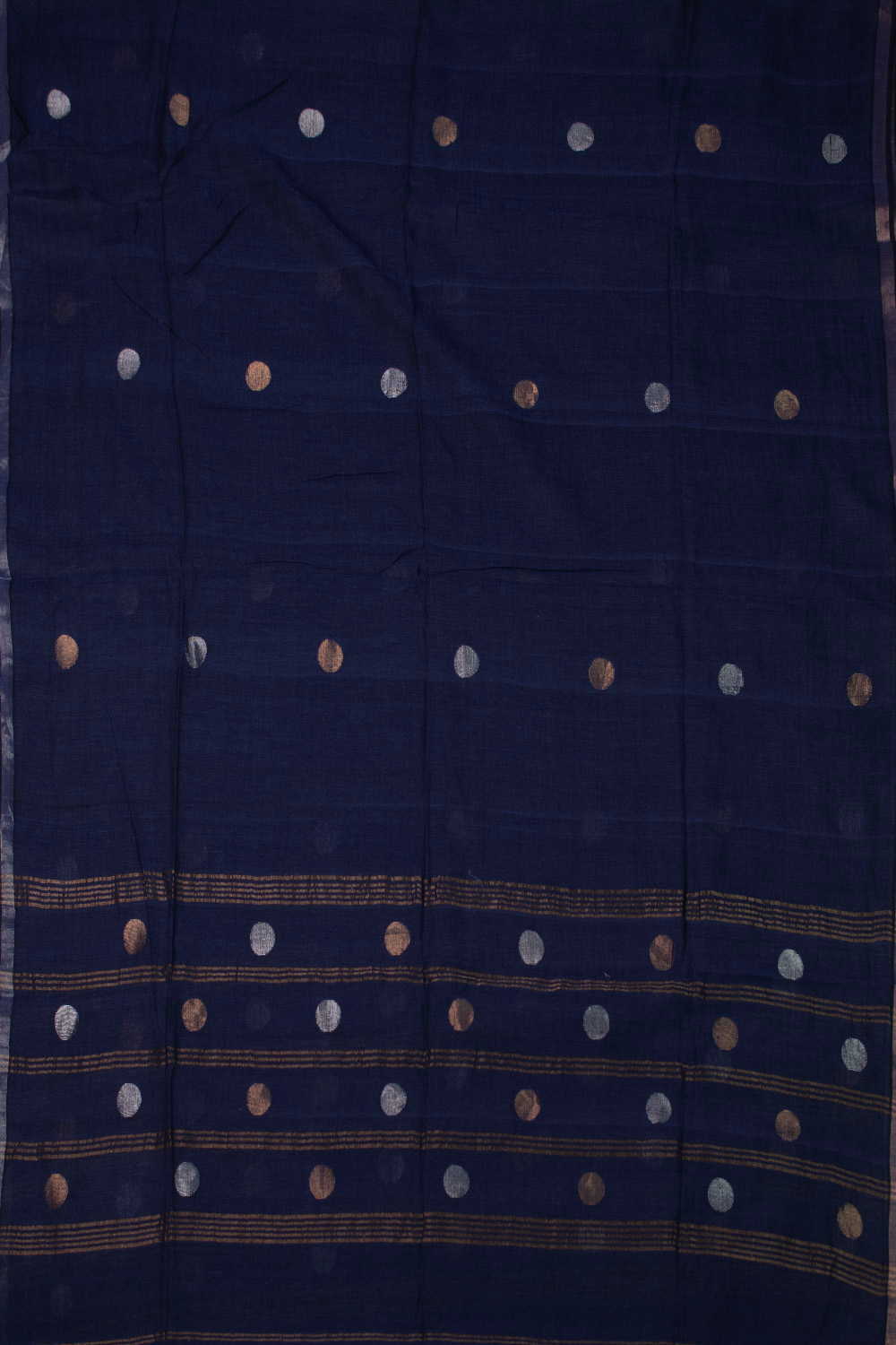 Circle Butta - Deep Blue Jamdani Cotton Dupatta - Image 3