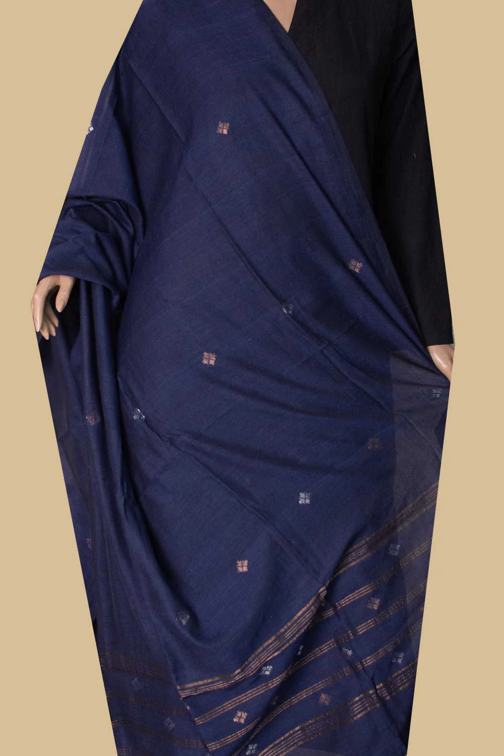Deep Sea Blue Jamdani Cotton Dupatta