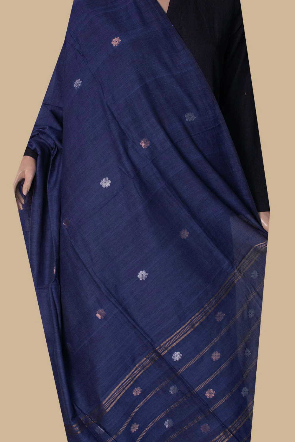Zari Blosom - Blue Jamdani Cotton Dupatta