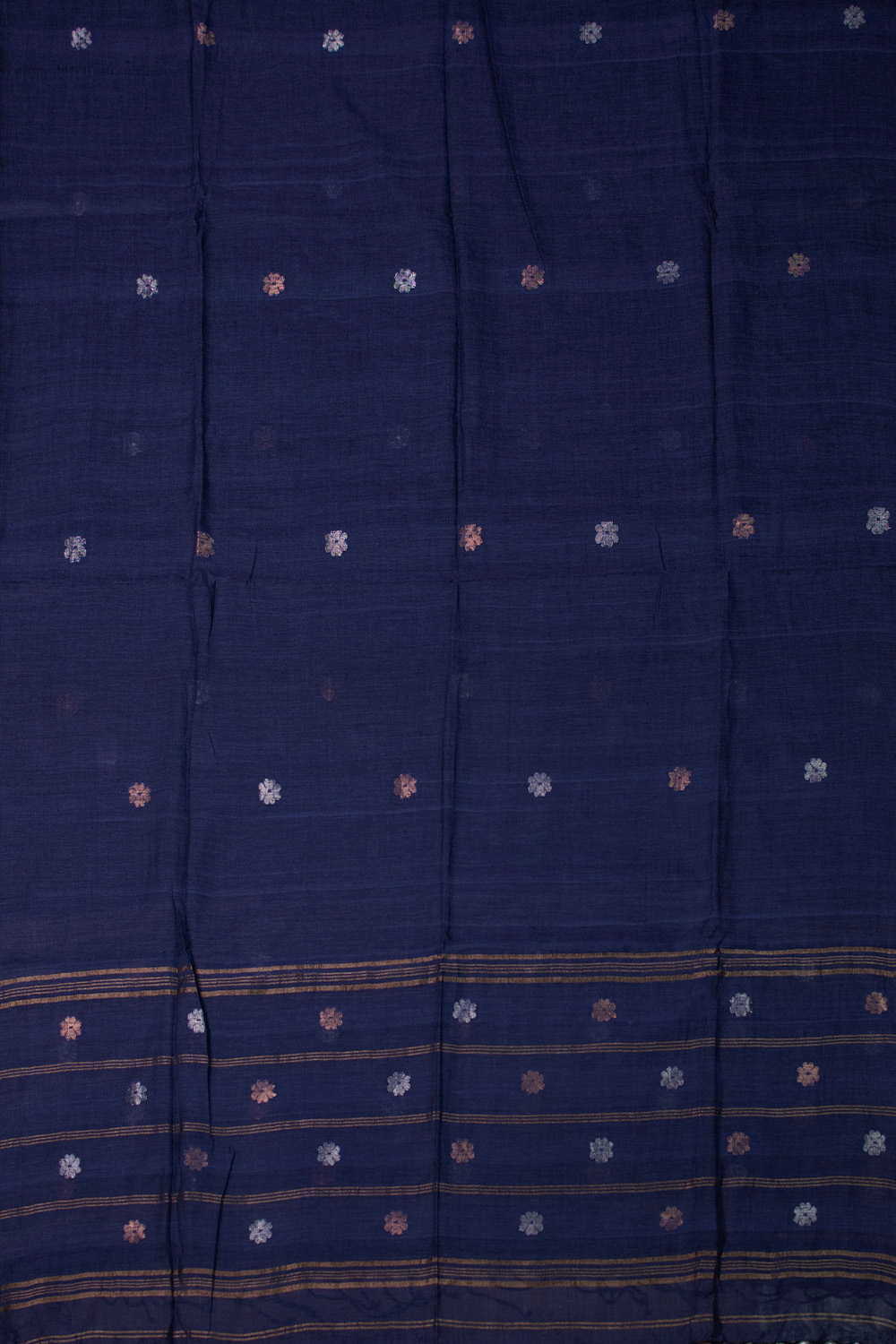 Zari Blosom - Blue Jamdani Cotton Dupatta - Image 2