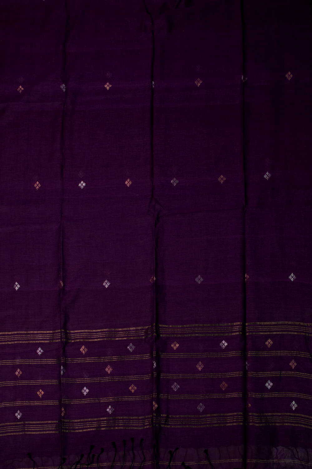 Arrow Motifs - Purple Jamdani Cotton Dupatta - Image 2
