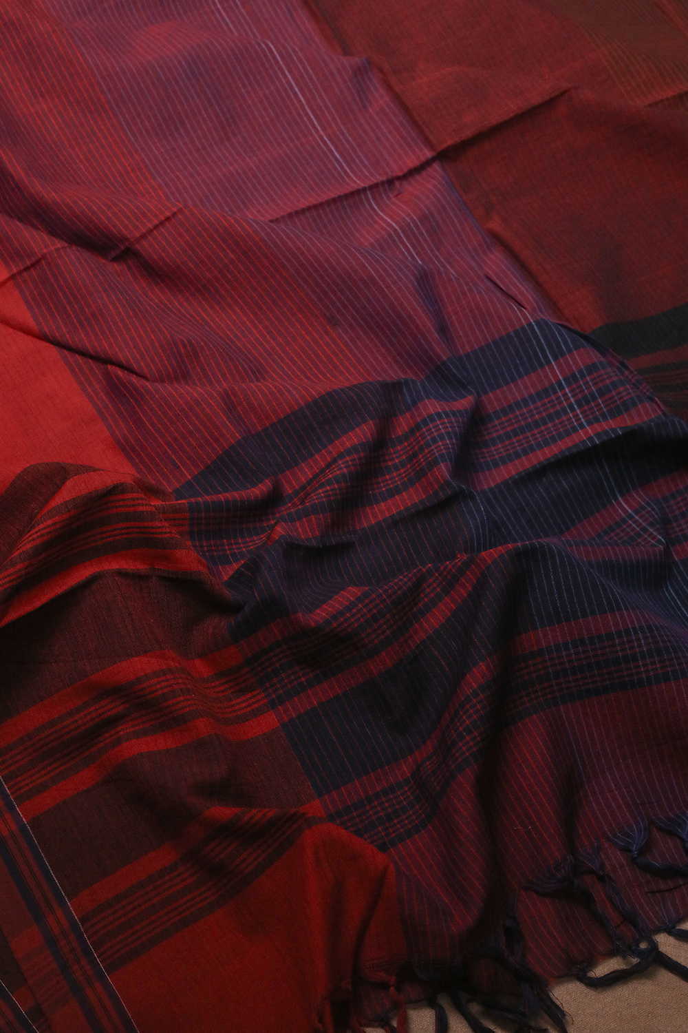 Color Burst Striped Handwoven Cotton Dupatta - Image 2