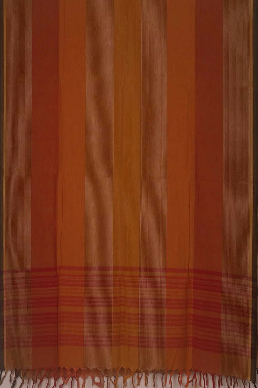 Warm Orange - Multi Tones Handwoven Cotton Dupatta - Image 2