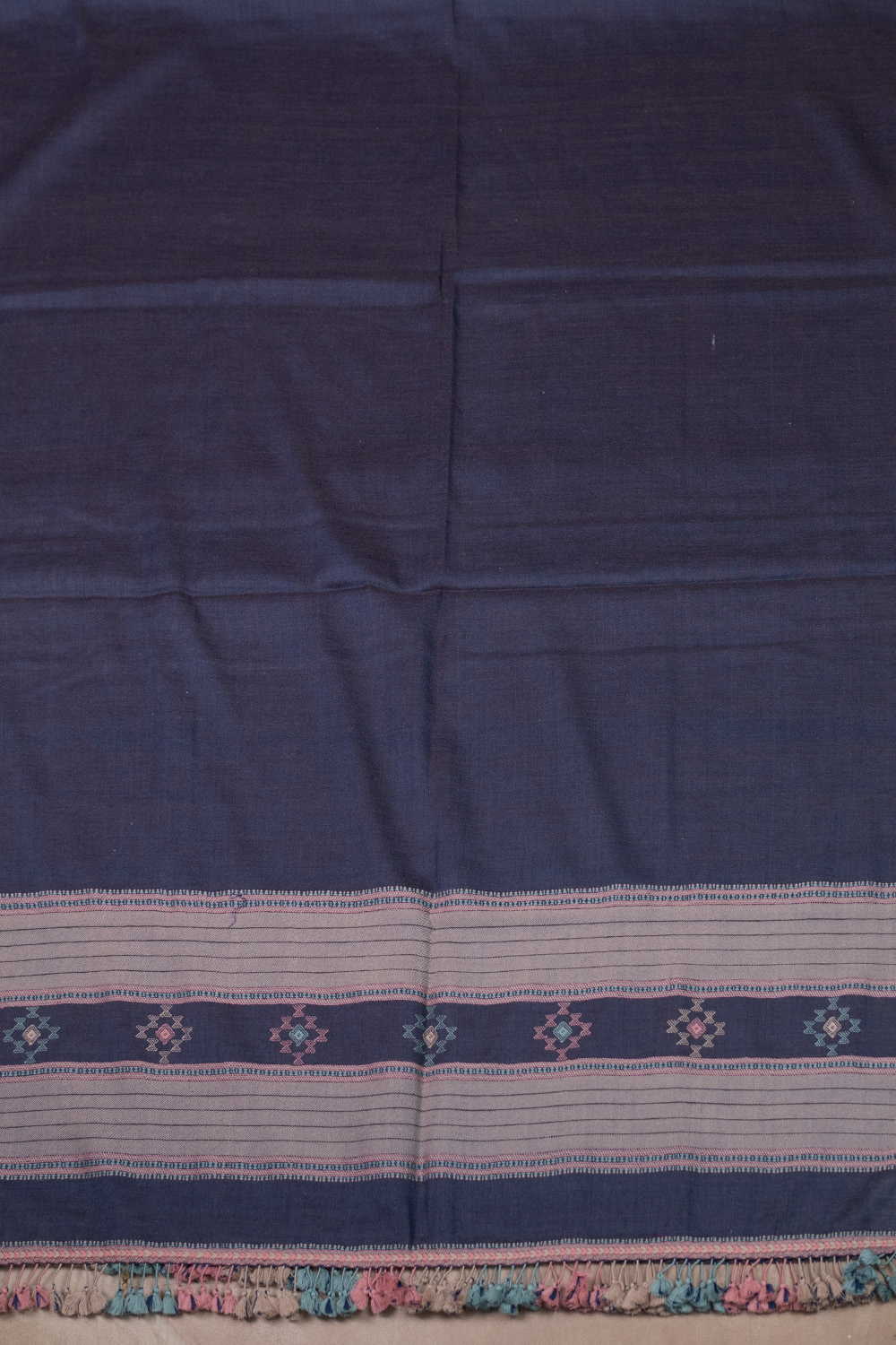 Yale Blue Bhujodi Woolen Dupatta - Image 3