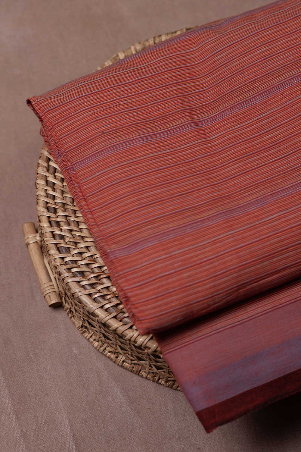 Multi-Color Stripes Handwoven Cotton Fabric