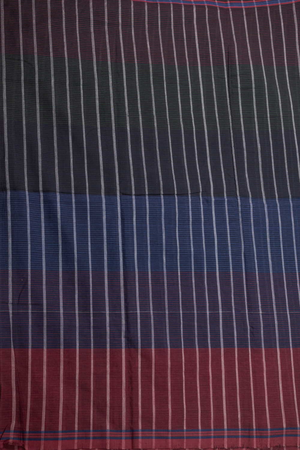 Colored Stripe Pattern Handwoven Cotton Fabric - Image 4